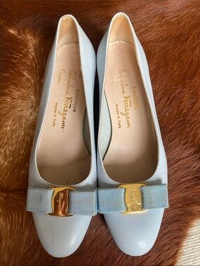 Blue Ferragamo Heels